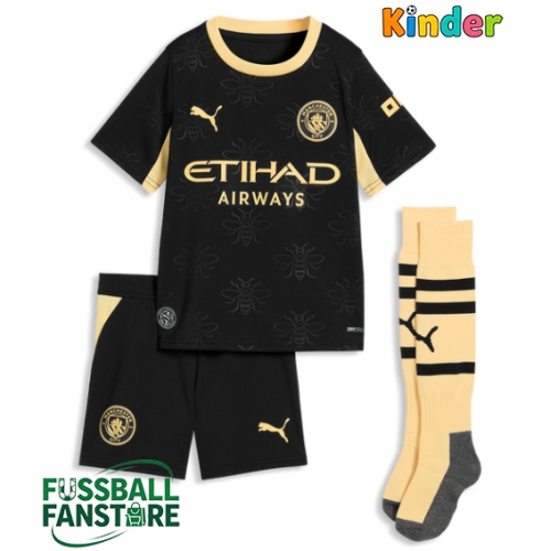 Manchester City Ayyoub Bouaddi #32 Replik Auswärtstrikot Kinder 2026-27 Kurzarm (+ Kurze Hosen)